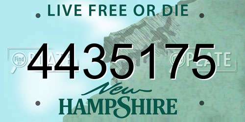 4435175 New Hampshire License Plate
