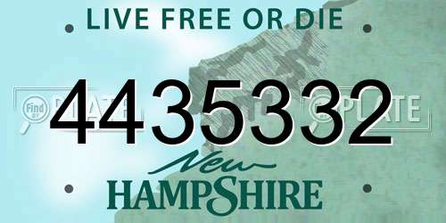 4435332 New Hampshire License Plate