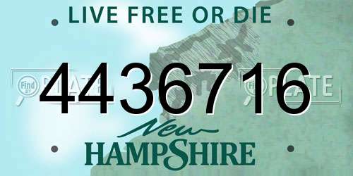 4436716 New Hampshire License Plate