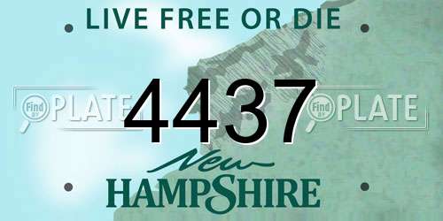 4437 New Hampshire License Plate