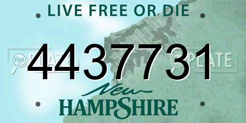 4437731 New Hampshire License Plate