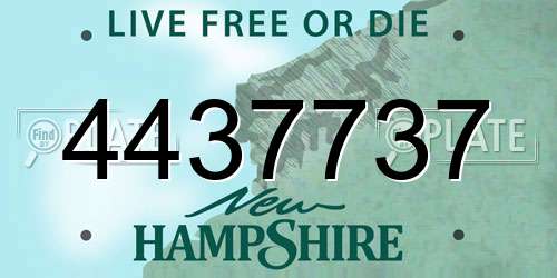 4437737 New Hampshire License Plate