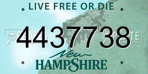 4437738 New Hampshire License Plate