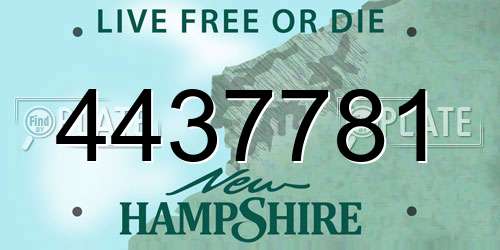 4437781 New Hampshire License Plate
