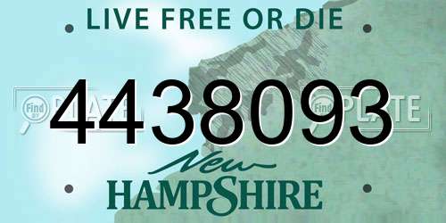 4438093 New Hampshire License Plate