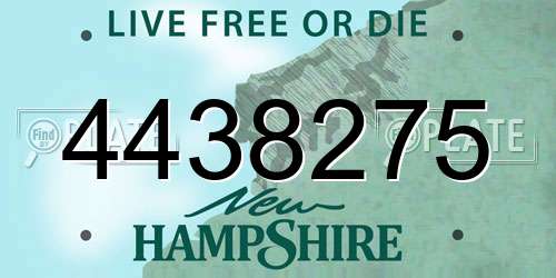 4438275 New Hampshire License Plate
