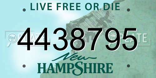 4438795 New Hampshire License Plate