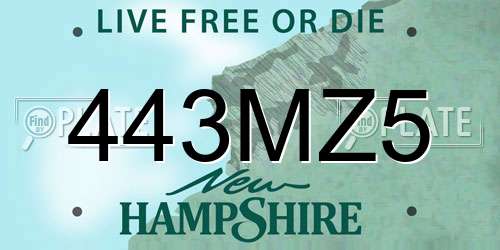 443MZ5 New Hampshire License Plate