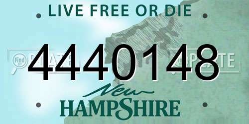 4440148 New Hampshire License Plate