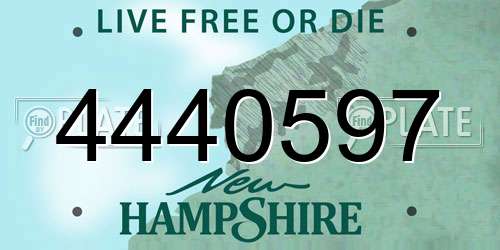 4440597 New Hampshire License Plate