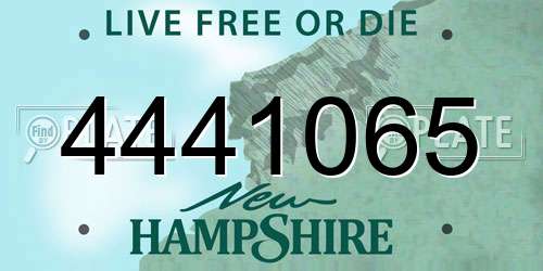 4441065 New Hampshire License Plate