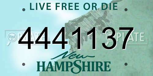 4441137 New Hampshire License Plate