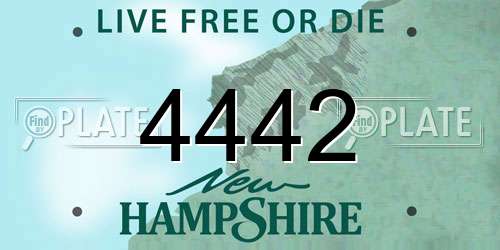 4442 New Hampshire License Plate
