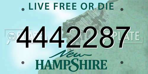 4442287 New Hampshire License Plate