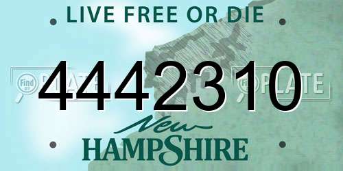 4442310 New Hampshire License Plate