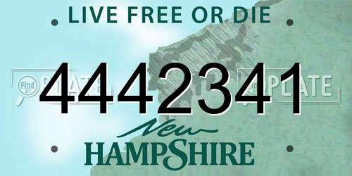 4442341 New Hampshire License Plate