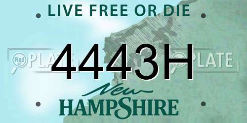 4443H New Hampshire License Plate