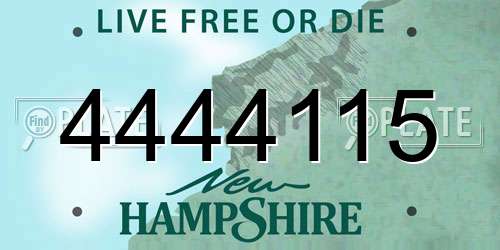 4444115 New Hampshire License Plate