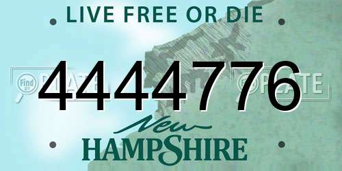 4444776 New Hampshire License Plate