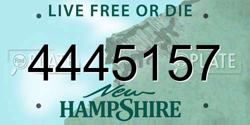 4445157 New Hampshire License Plate