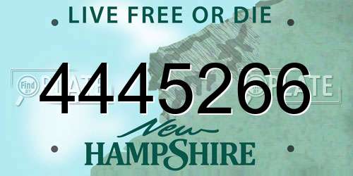 4445266 New Hampshire License Plate