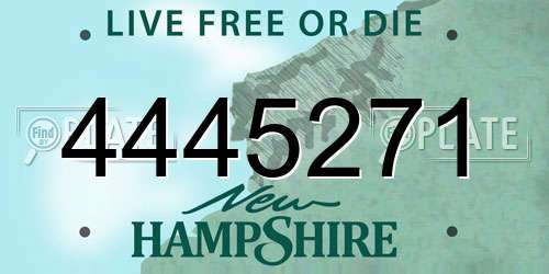 4445271 New Hampshire License Plate