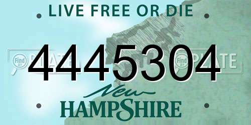 4445304 New Hampshire License Plate