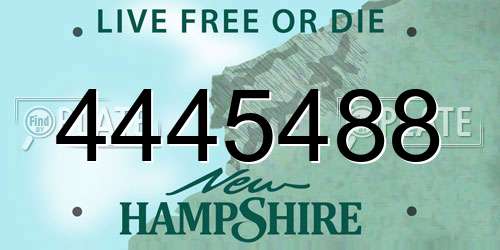 4445488 New Hampshire License Plate
