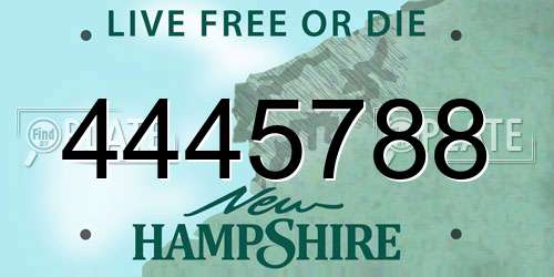 4445788 New Hampshire License Plate
