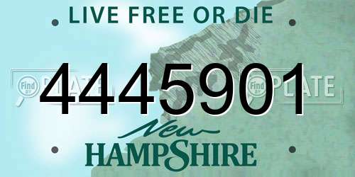 4445901 New Hampshire License Plate