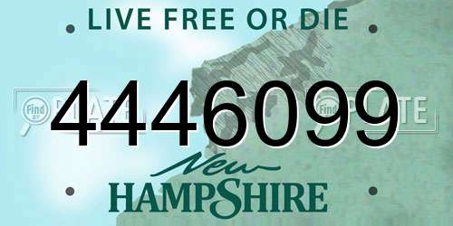 4446099 New Hampshire License Plate