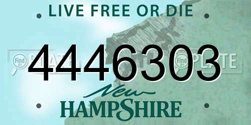 4446303 New Hampshire License Plate
