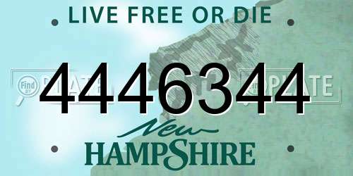 4446344 New Hampshire License Plate