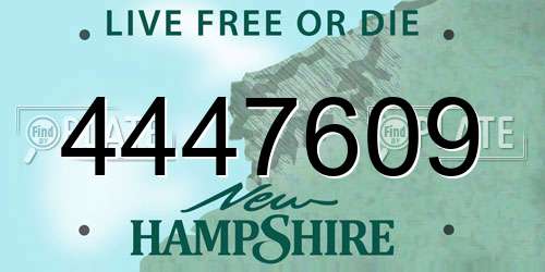4447609 New Hampshire License Plate