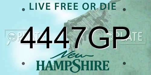 4447GP New Hampshire License Plate