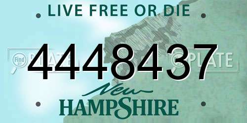 4448437 New Hampshire License Plate