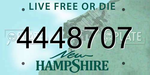 4448707 New Hampshire License Plate
