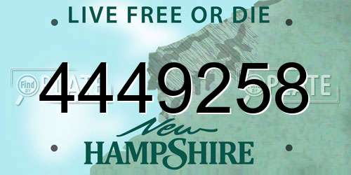 4449258 New Hampshire License Plate
