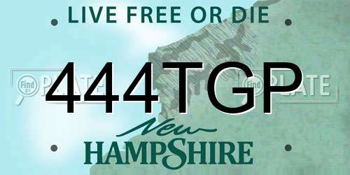 444TGP New Hampshire License Plate
