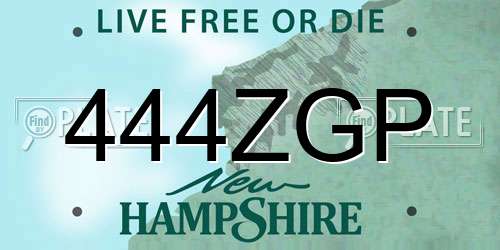 444ZGP New Hampshire License Plate