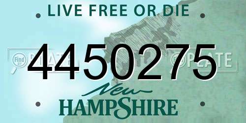 4450275 New Hampshire License Plate