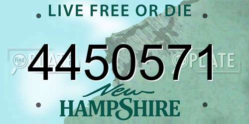 4450571 New Hampshire License Plate