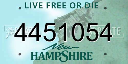 4451054 New Hampshire License Plate