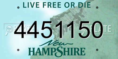 4451150 New Hampshire License Plate
