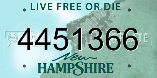 4451366 New Hampshire License Plate