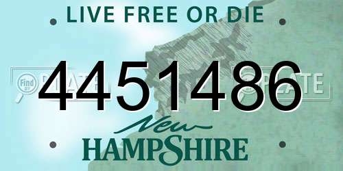 4451486 New Hampshire License Plate