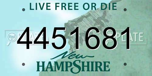 4451681 New Hampshire License Plate