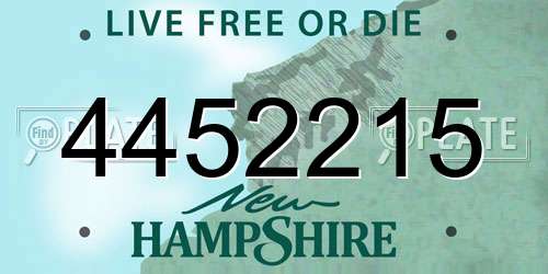 4452215 New Hampshire License Plate