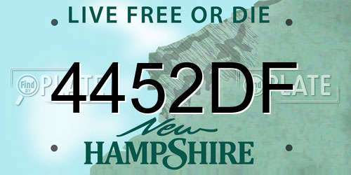 4452DF New Hampshire License Plate