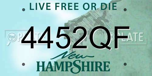 4452QF New Hampshire License Plate